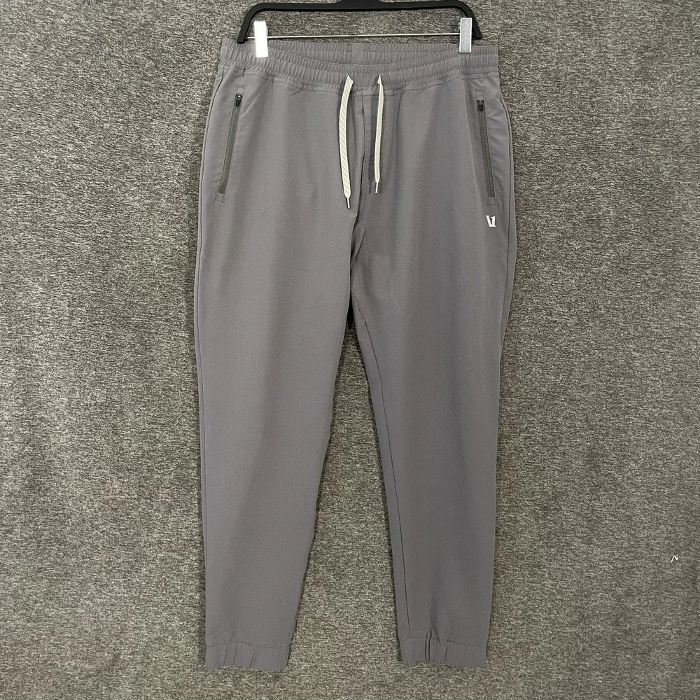 Vuori Transit Technical Jogger Pants Mens XL Gray Zip Pockets Athletic V417